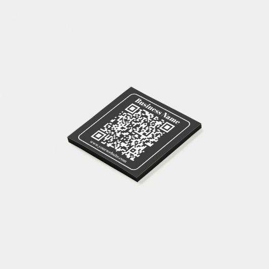QR-code in zwart-wit retro moderne stijl die bewer Post-it® Notes (Schuin)