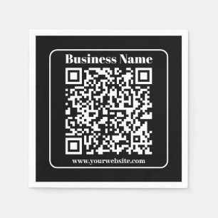 QR-code in zwart-wit retro moderne stijl die bewer Servet