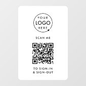 QR-code inchecken | Bezoeker Medewerker Ontvangst  Raamsticker (Vel)