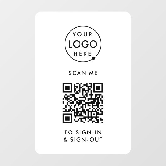 QR-code inchecken | Bezoeker Medewerker Ontvangst  Raamsticker (Vel)