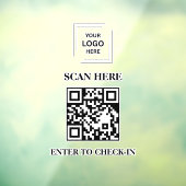 QR-code inchecken zakelijk logo venster sticker (Vel 3)