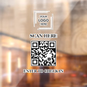QR-code inchecken zakelijk logo venster sticker (Vel 2)