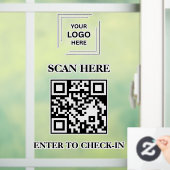 QR-code inchecken zakelijk logo venster sticker (Huis)