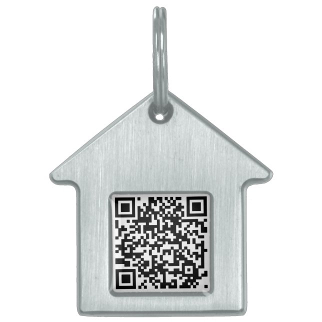 qr-code "indien verloren" label huisdieren naamplaatje (Voorkant)