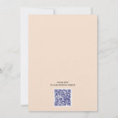 QR-code Indigo Blue Wildflower Huwelijksuitnodigin Kaart (Achterkant)