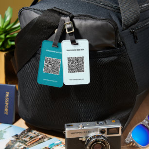 QR Code Info Aangepaste tekst en kleuren Bagagelab Bagagelabel