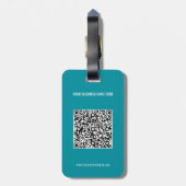 QR Code Info Aangepaste tekst en kleuren Bagagelab Bagagelabel (Achterkant verticaal)
