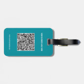 QR Code Info Aangepaste tekst en kleuren Bagagelab Bagagelabel (Achterkant horizontaal)