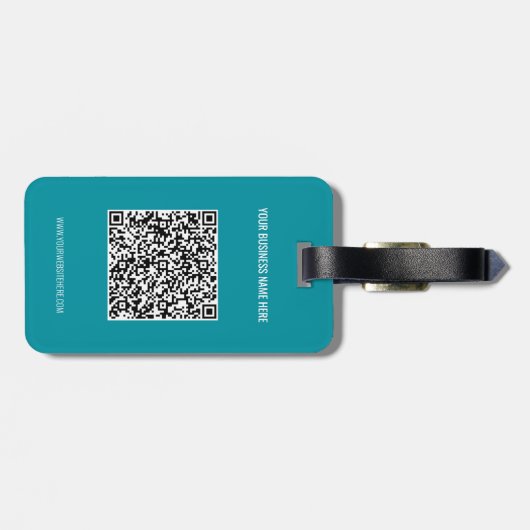 QR Code Info Aangepaste tekst en kleuren Bagagelab Bagagelabel (Achterkant horizontaal)