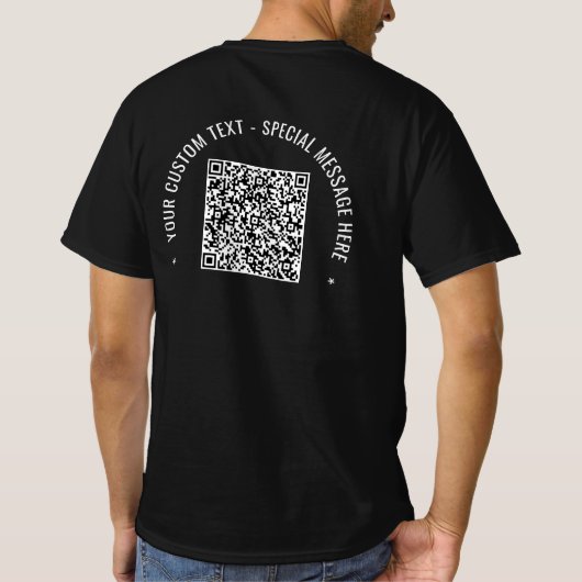 QR Code Info Aangepaste tekst Uw Design Gift T-shi T-shirt (Achterkant)