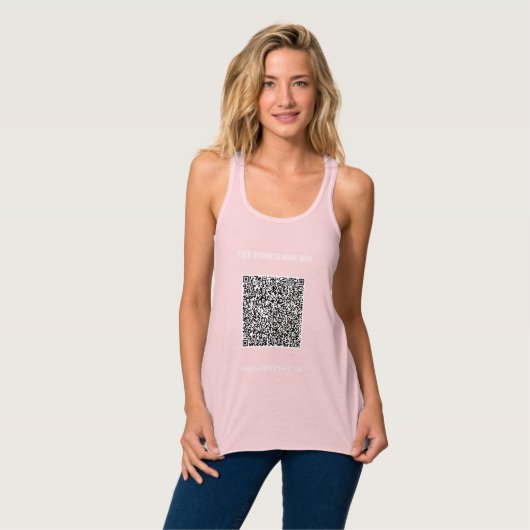 QR Code Info en Aangepaste tekst Moderne Tanktop (Volledige Voorkant)