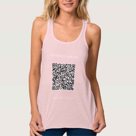 QR Code Info en Aangepaste tekst Moderne Tanktop (Voorkant)