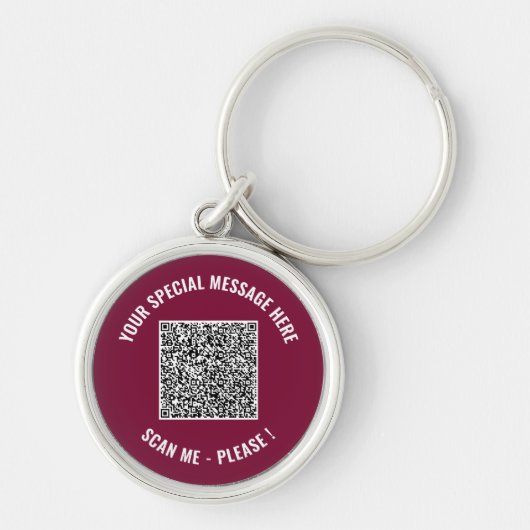 QR Code Info Je Bericht Verrassingsleutelsnoer Sleutelhanger (Voorkant)