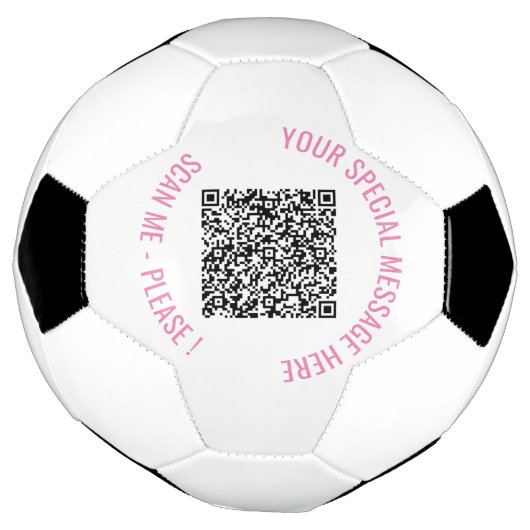 QR Code Info Jouw tekst Verrassingsgeschenk Voetba Voetbal (Gedraaid)