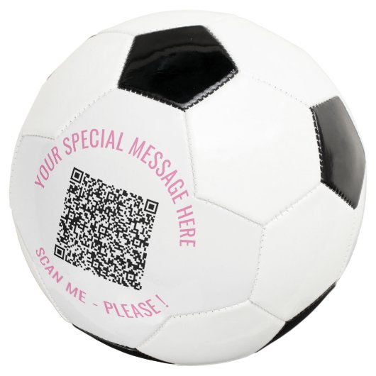 QR Code Info Jouw tekst Verrassingsgeschenk Voetba Voetbal (Drie kwart)