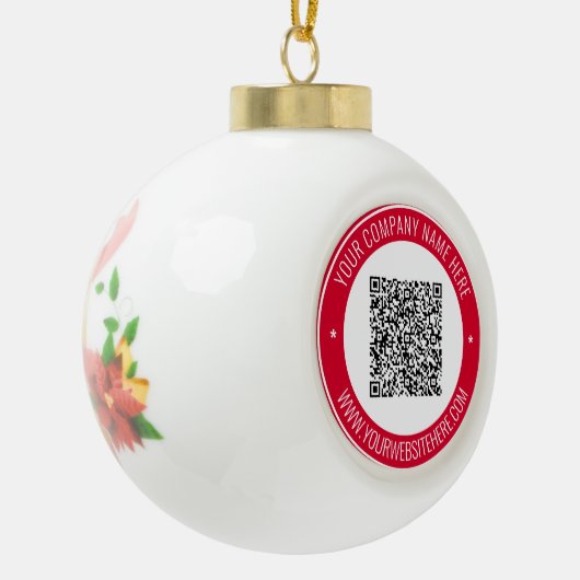 QR Code Info Naam Website kerstversiering Keramische Bal Ornament (Links)
