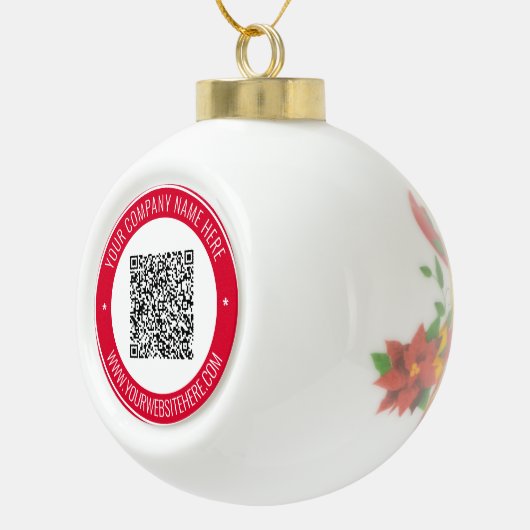 QR Code Info Naam Website kerstversiering Keramische Bal Ornament (Rechts)