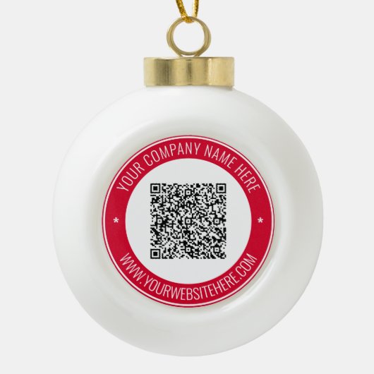 QR Code Info Naam Website kerstversiering Keramische Bal Ornament (Voorkant)