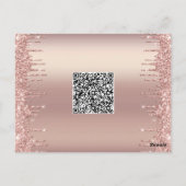 QR Code Info Roos Gold Baby shower Uitnodiging Kaa (Achterkant)
