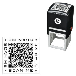 QR Code Info Scan me Tekst Moderne ontwerpstempel Zelfinktende Stempel