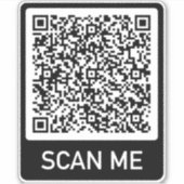 QR Code Info Scan Me Tekst Promotionele Gift Stick Sticker (Voorkant)