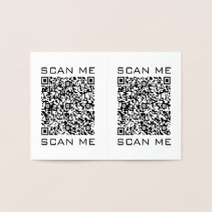 QR Code Info Scan me Tekst Uw modern ontwerp Folie Kaarten