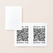 QR Code Info Scan me Tekst Uw modern ontwerp Folie Kaarten (Display)