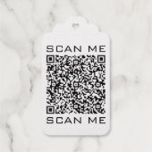 QR Code Info Scan Me Tekst Uw Moderne Ontwerp Cadeaulabels (Achterkant)