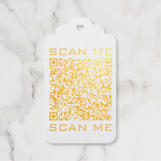 QR Code Info Scan Me Tekst Uw Moderne Ontwerp Cadeaulabels (Voorkant)