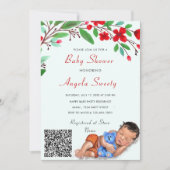 QR Code Info Slaapend Sweet Baby shower Uitnodigin (Voorkant)