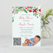QR Code Info Slaapend Sweet Baby shower Uitnodigin (Staand voorkant)