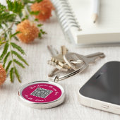 QR Code Info Speciaal Tekst- en Kleurencadeau voor Sleutelhanger (Zijkant)
