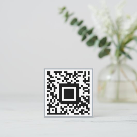 QR Code Initiaal Minimale monogram onderneming Vierkante Visitekaartje (Staand voorkant)