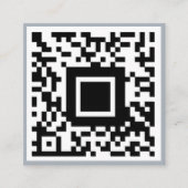 QR Code Initiaal Minimale monogram onderneming Vierkante Visitekaartje (Voorkant)