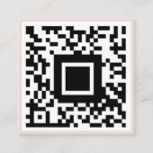QR Code Initiaal Minimale monogram zwart en ivoor Vierkante Visitekaartje (Voorkant)