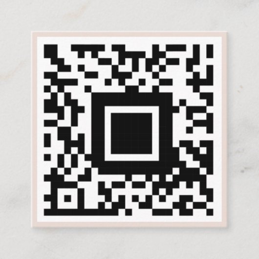 QR Code Initiaal Minimale monogram zwart en ivoor Vierkante Visitekaartje (Voorkant)