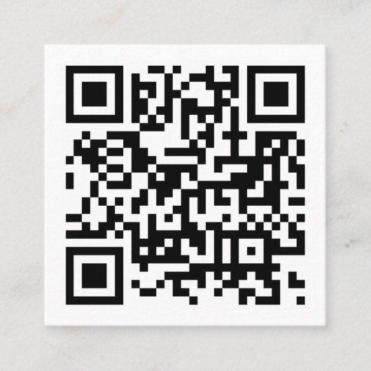 QR Code Initiaal Minimale monogram zwart-wit Vierkante Visitekaartje (Voorkant)