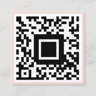 QR-code initieel minimaal monogram zwart en ivoor Vierkante Visitekaartje