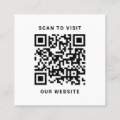 QR-code initiële minimale monogram zwart en wit Vierkante Visitekaartje (Achterkant)