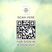 QR-code inloggen bezoeker medewerker receptie vens Raamsticker (Vel 3)