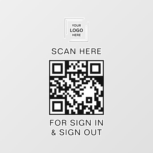 QR-code inloggen bezoeker medewerker receptie vens Raamsticker (Vel)