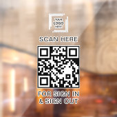 QR-code inloggen bezoeker medewerker receptie vens Raamsticker (Vel 2)