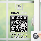 QR-code inloggen bezoeker medewerker receptie vens Raamsticker (Huis)