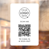 QR-code inloggen | Bezoekers- en werknemersrecepti Raamsticker (Vel 2)
