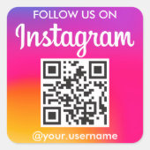 QR-code installagram Vierkante Sticker (Voorkant)