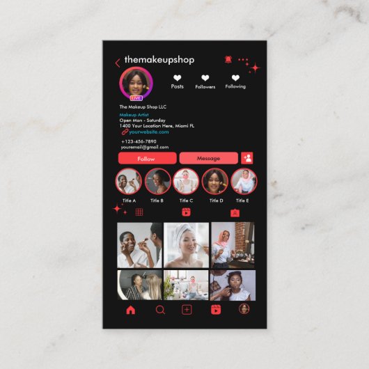 QR-code installagram Visitekaartje (Voorkant)