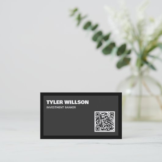 QR-code investeringsbankier Visitekaartje (Staand voorkant)