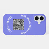 QR Code iPhone Hoesje Voorbeeld Aangepaste Tekst e iPhone 16 Hoesje (Achterkant horizontaal)