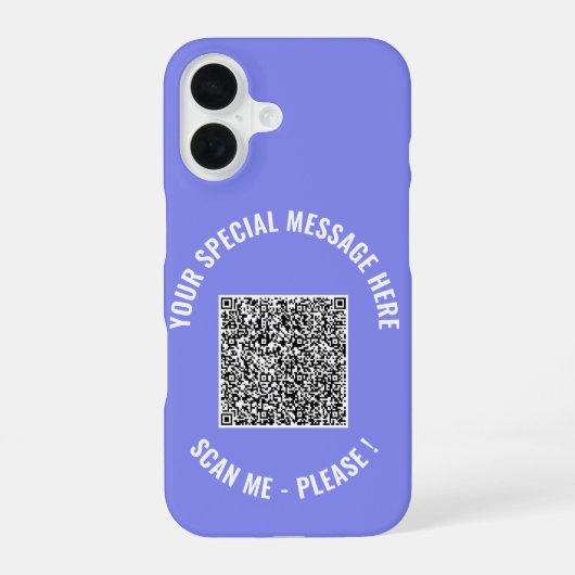QR Code iPhone Hoesje Voorbeeld Aangepaste Tekst e iPhone 16 Hoesje (Achterkant)