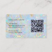 QR-code iriserende opaal stenen textuur Visitekaartje (Achterkant)